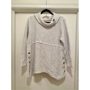 Soft surroundings Breakwater cowl neck swing sweater Size Large grey knit tunic